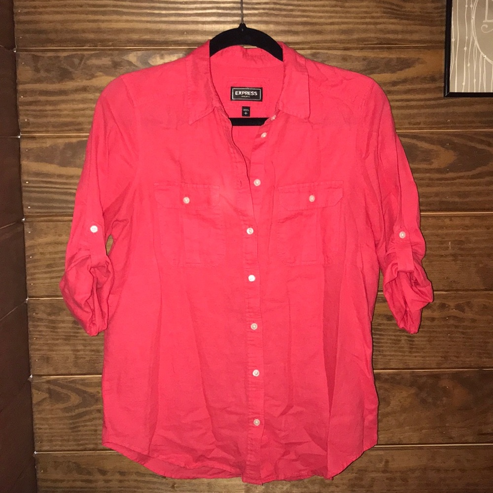 Red button up shirt - Express